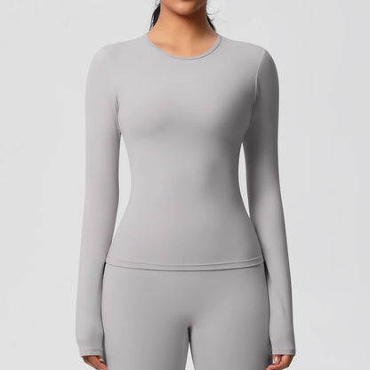 Women’s Long Sleeve Workout Top — Breathable & High Elastic