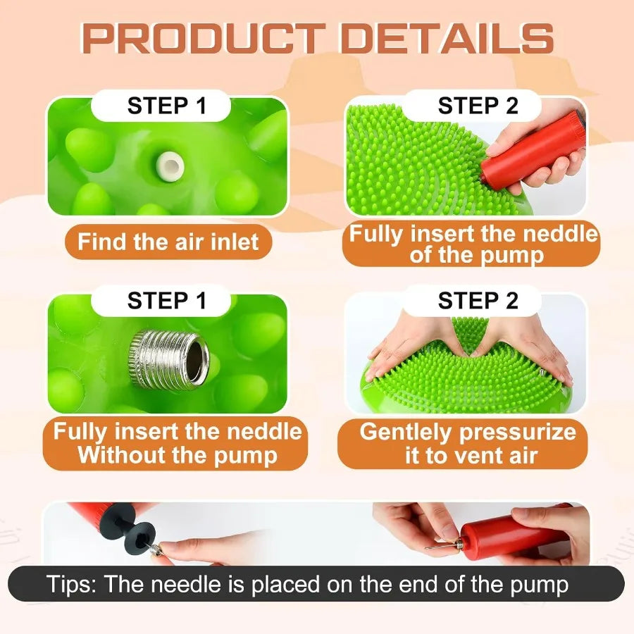 6 Pcs Wiggle Seat Inflated Wobble Cushion — Sensory Balance Disc for Kids